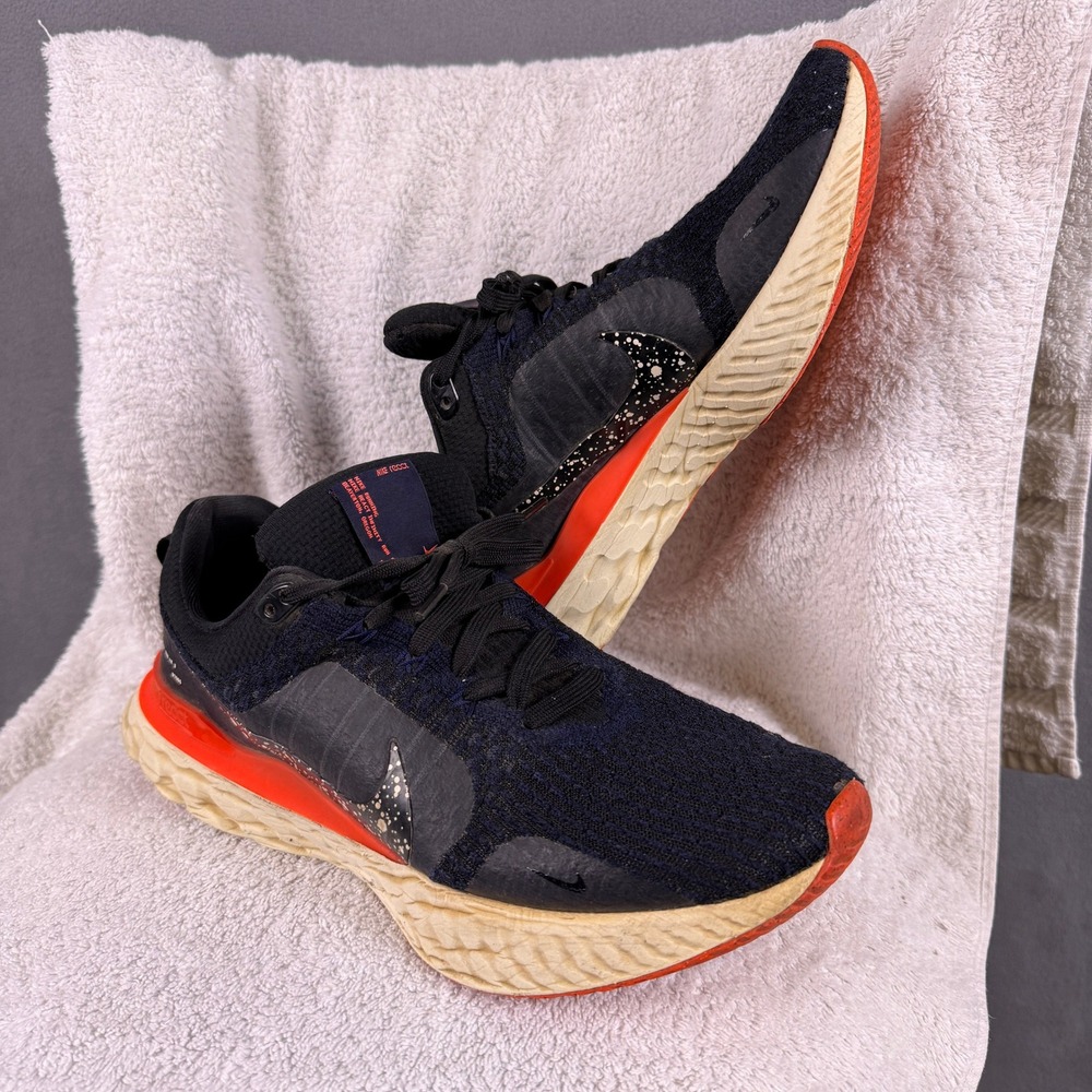 Nike React Infinity Run FK 3 Mens Size 12 Black Orange Running Shoes DZ3014-002